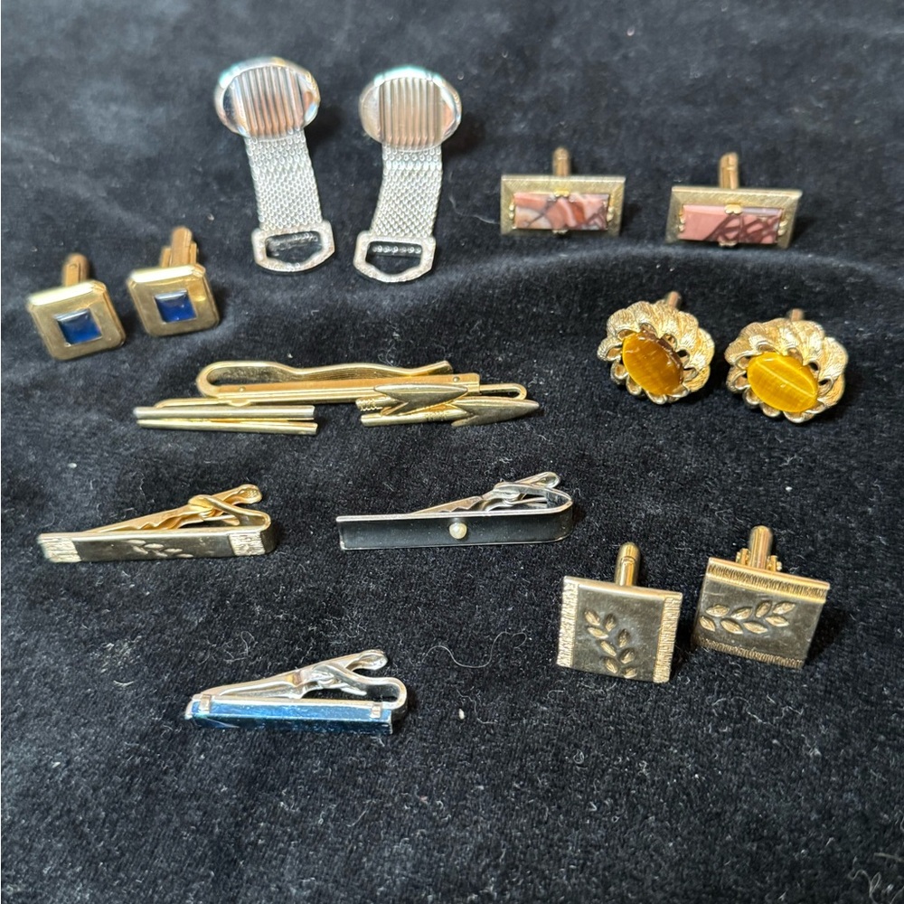 Gold and Silver Cufflinks Set